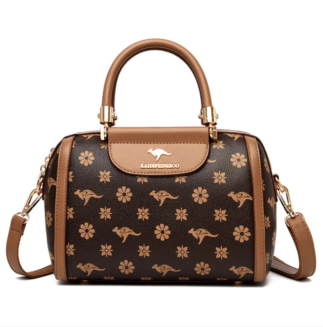Elegant Women's Vintage Leather Top-Handle Tote – Large Capacity