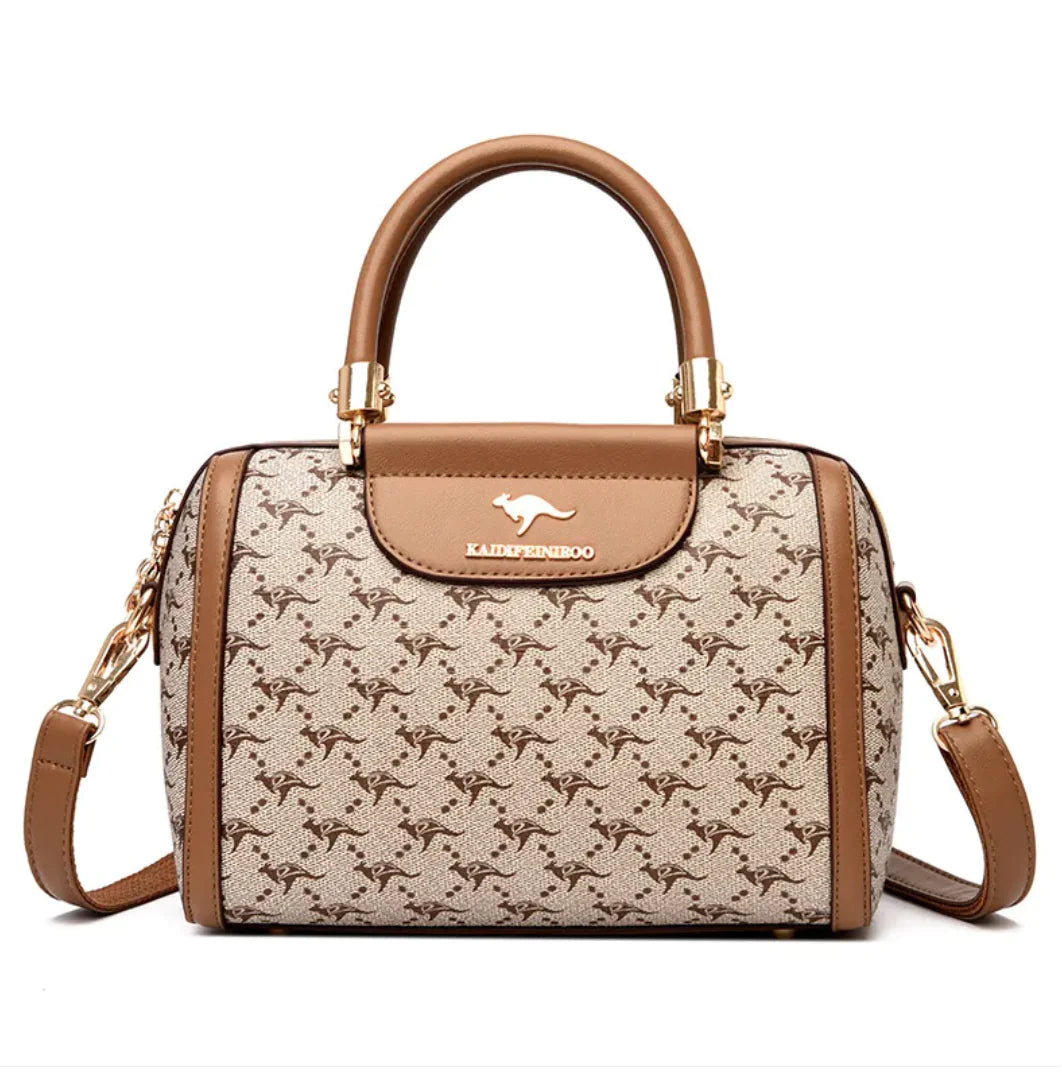 Elegant Women's Vintage Leather Top-Handle Tote – Large Capacity