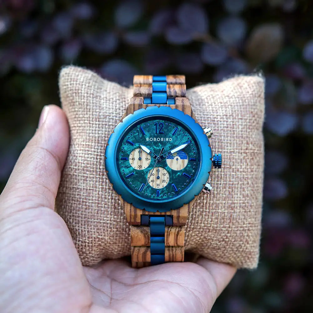 Luxury Men's Wooden Chronograph Watch