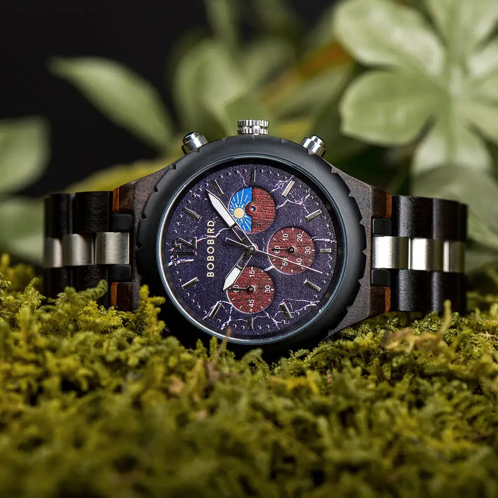 Luxury Men's Wooden Chronograph Watch