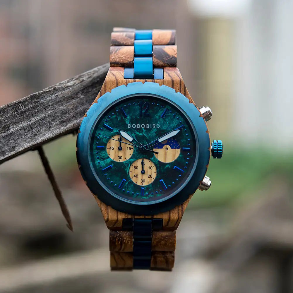 Luxury Men's Wooden Chronograph Watch