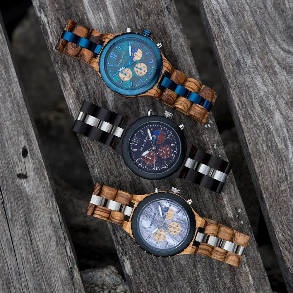 Luxury Men's Wooden Chronograph Watch