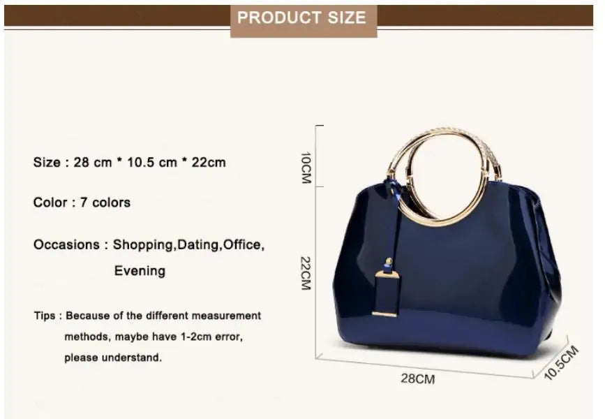 High-Quality Patent Leather Women's Bag
