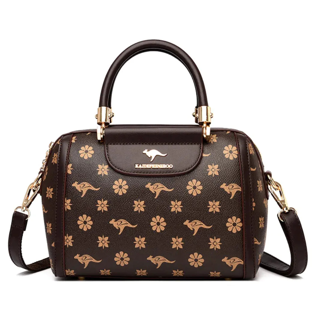 Elegant Women's Vintage Leather Top-Handle Tote – Large Capacity