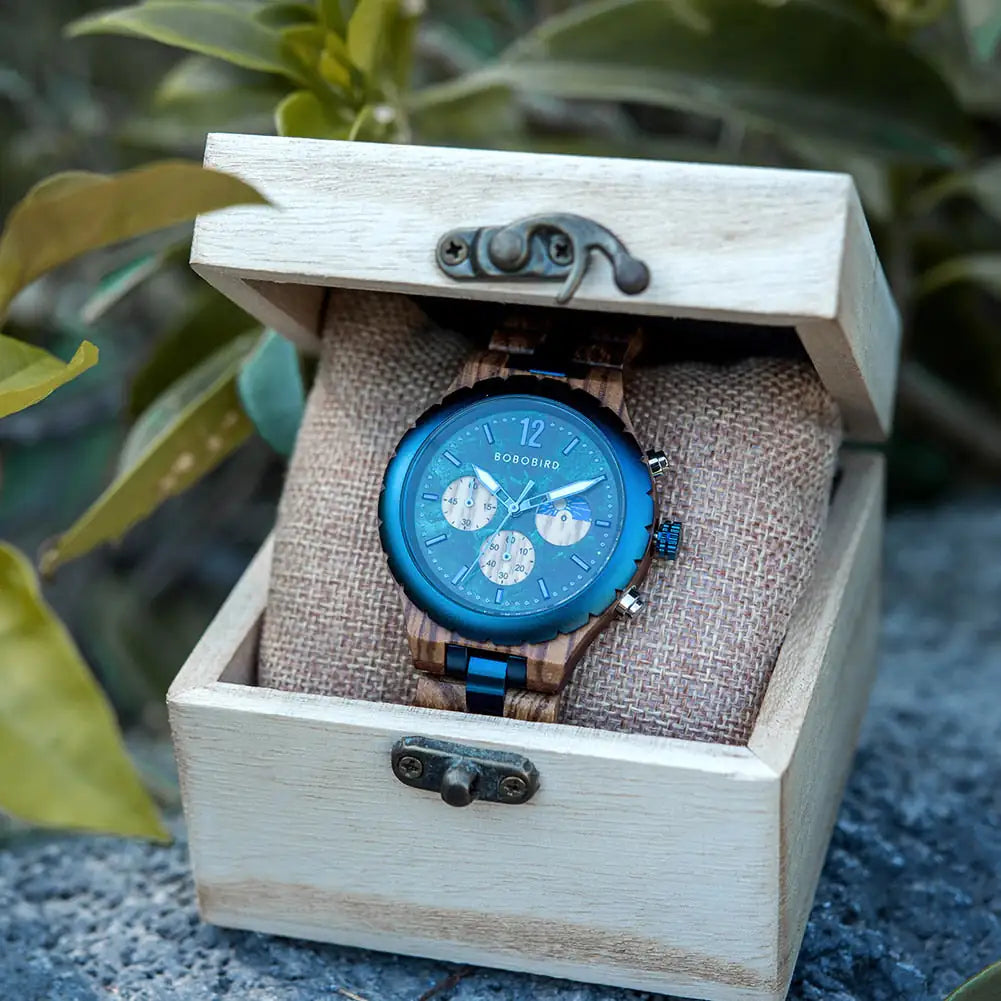 Luxury Men's Wooden Chronograph Watch