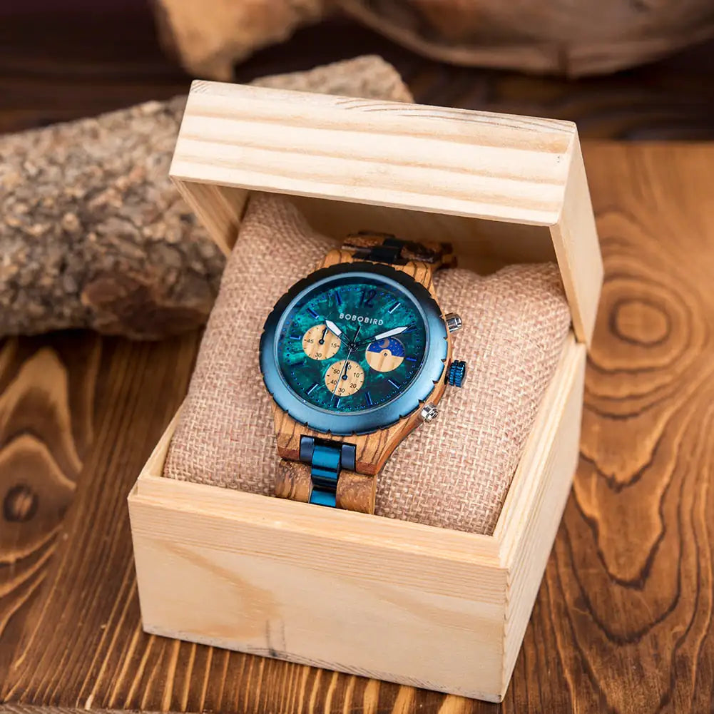 Luxury Men's Wooden Chronograph Watch