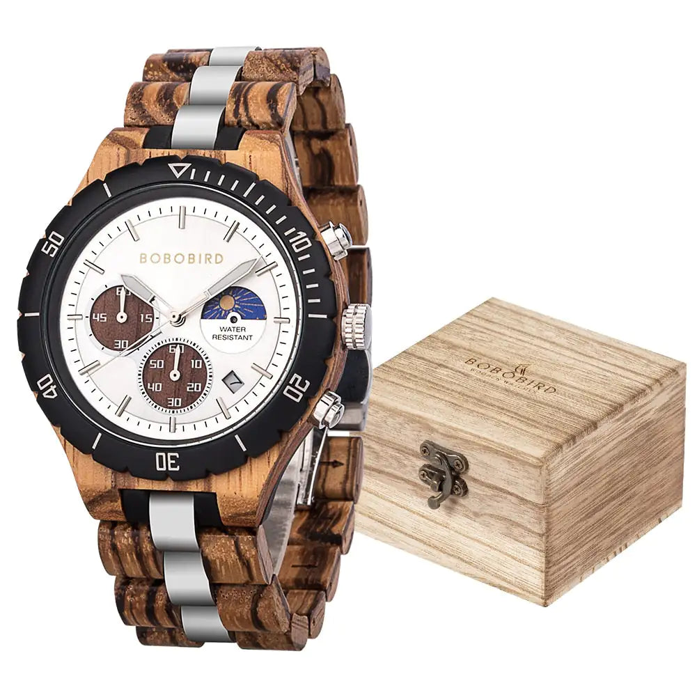 Luxury Men's Wooden Chronograph Watch
