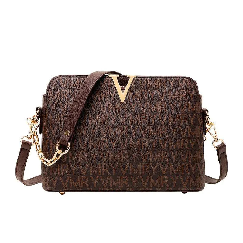 Women's Luxury Plaid PU Leather Crossbody Bag with Chain Strap