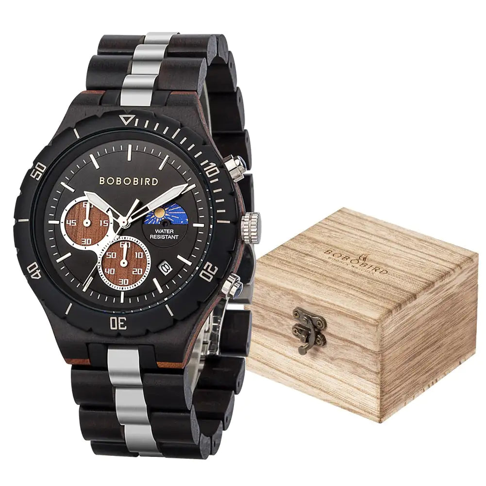 Luxury Men's Wooden Chronograph Watch