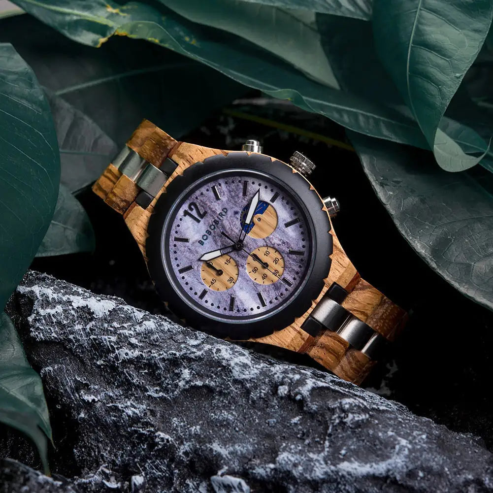 Luxury Men's Wooden Chronograph Watch