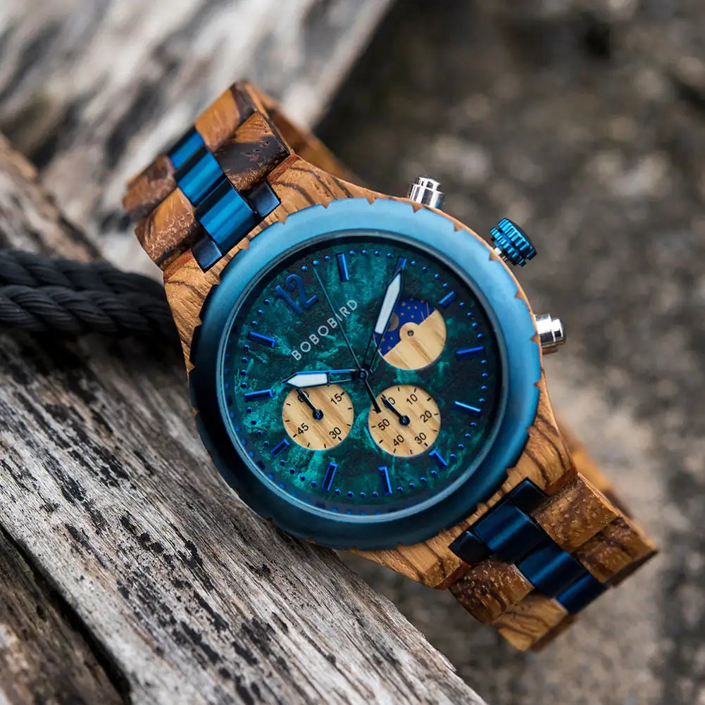Luxury Men's Wooden Chronograph Watch