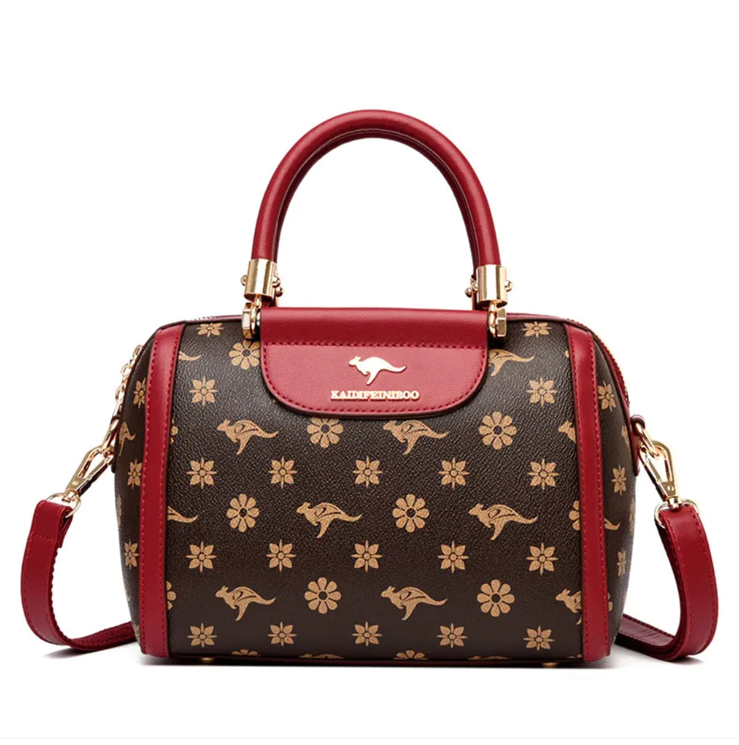 Elegant Women's Vintage Leather Top-Handle Tote – Large Capacity