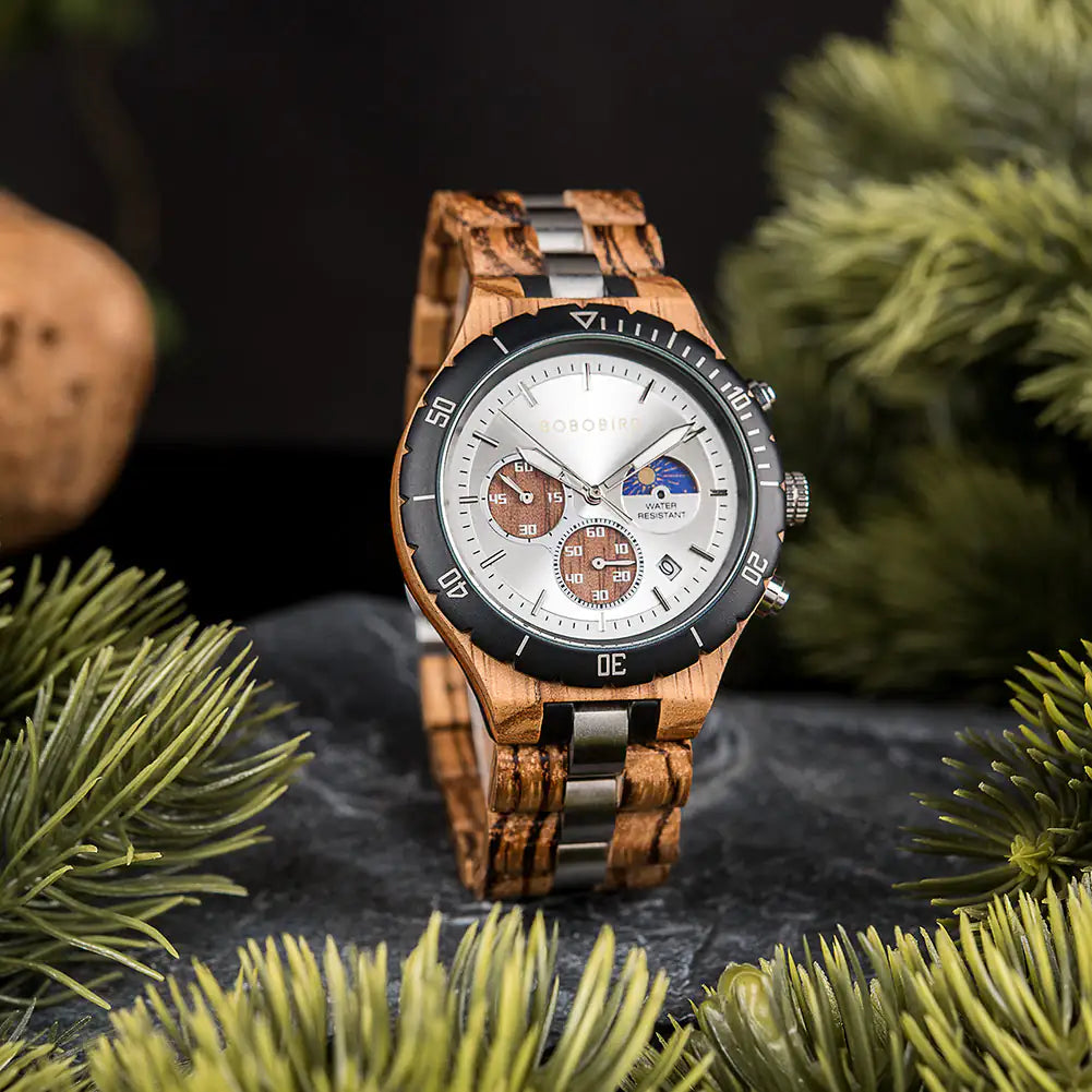 Luxury Men's Wooden Chronograph Watch