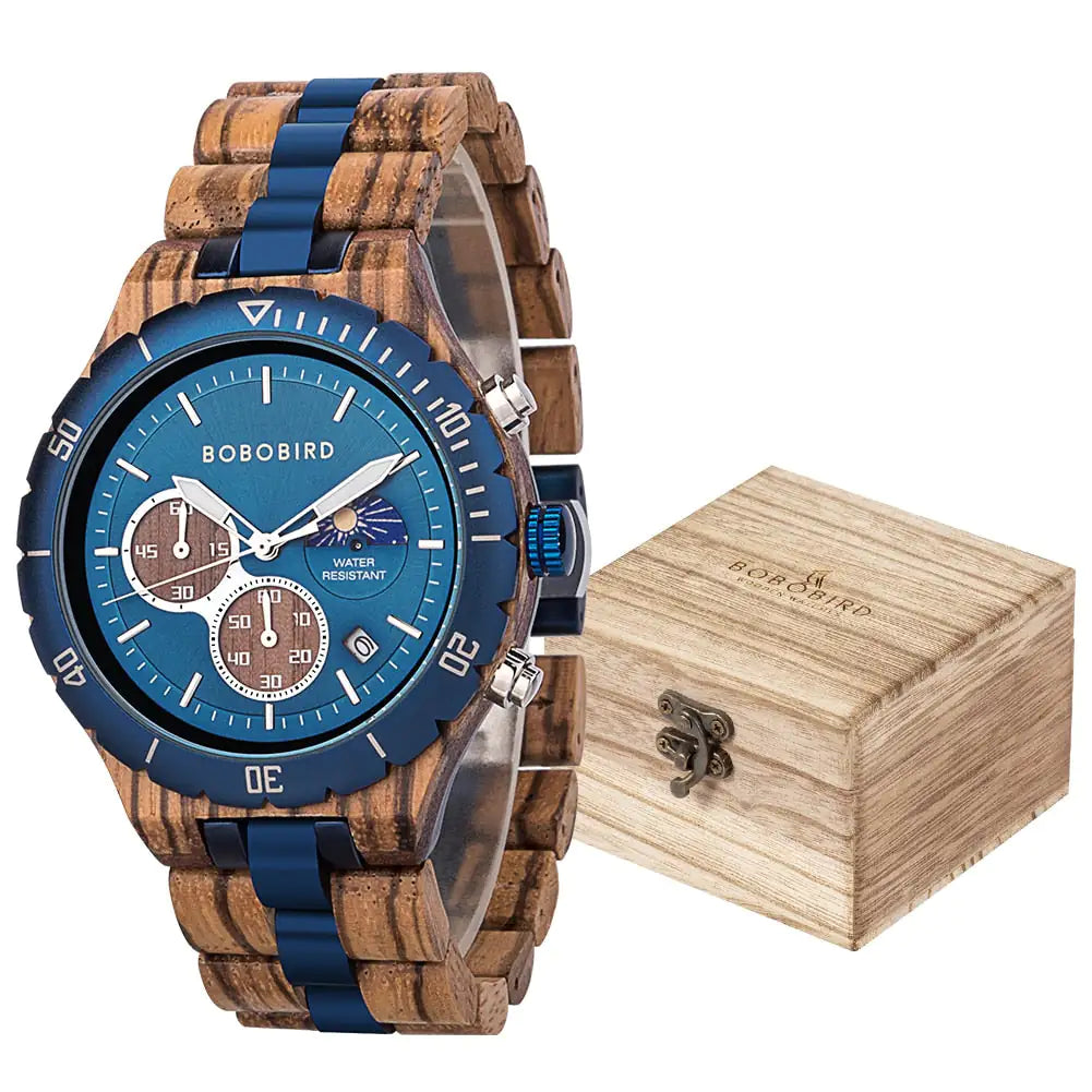 Luxury Men's Wooden Chronograph Watch