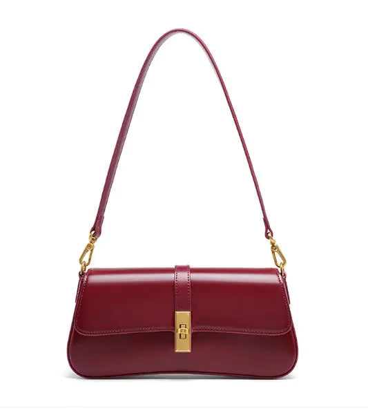 Women's Luxury French Leather Shoulder Bag – Small Crossbody Tote