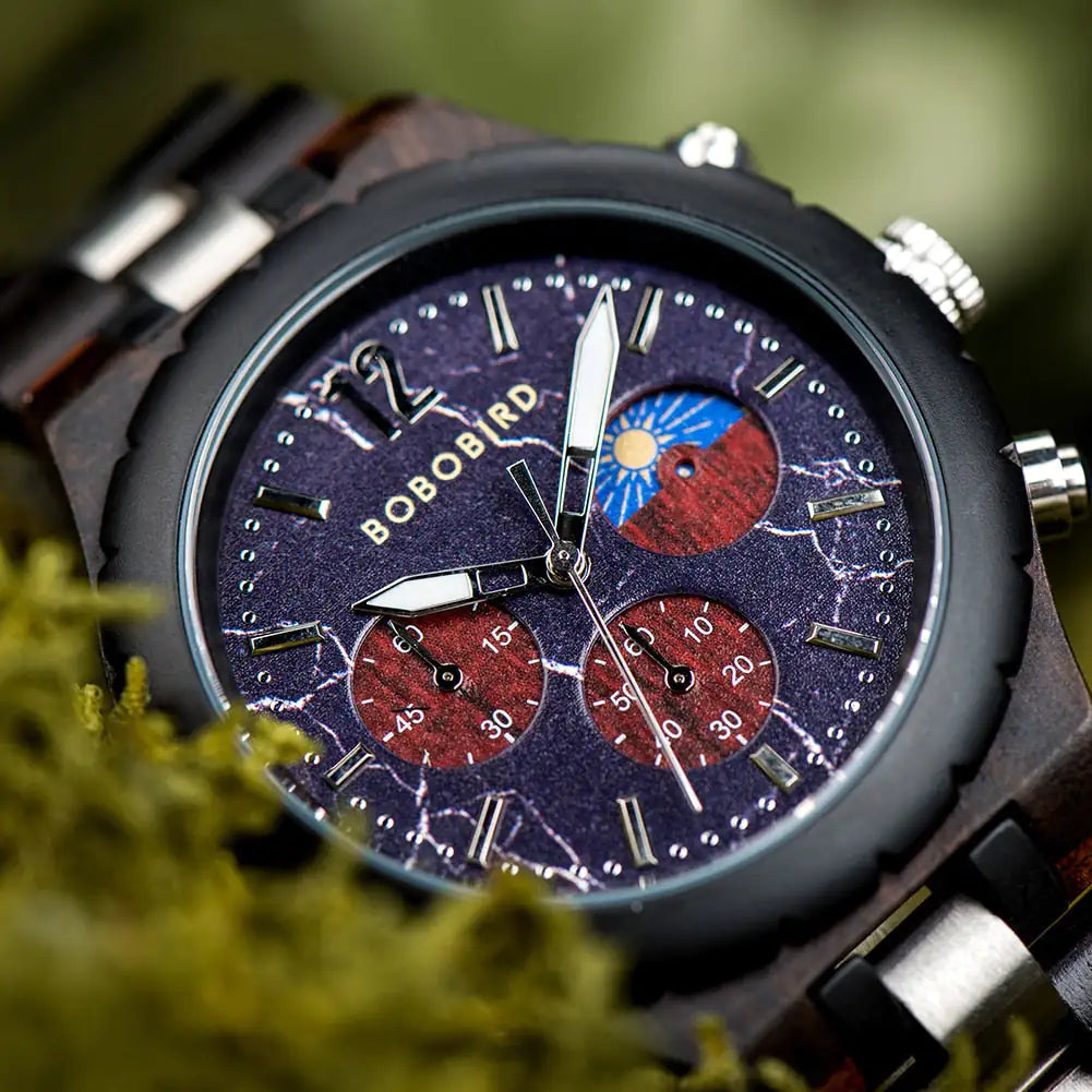 Luxury Men's Wooden Chronograph Watch